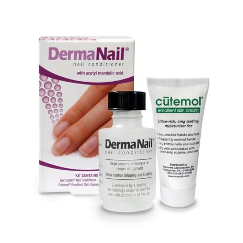 DermaNail Nail Strengthener & Cuticle Cream Set - Fingernail Care Kit for Healthy Growth, Repairs Brittle, Damaged, Thin & Peeling Nails Avelisse