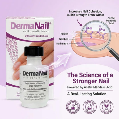 DermaNail Nail Strengthener & Cuticle Cream Set - Fingernail Care Kit for Healthy Growth, Repairs Brittle, Damaged, Thin & Peeling Nails Avelisse