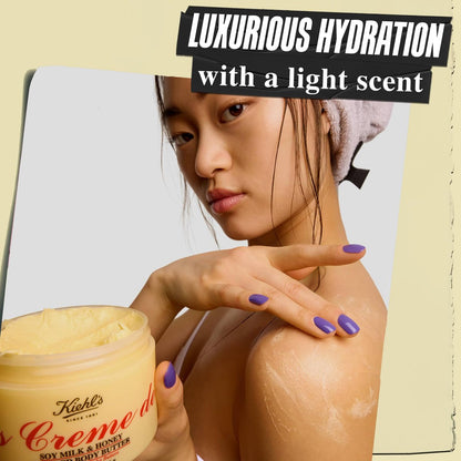 Kiehl's Creme de Corps Whipped Body Butter – 24-Hour Hydrating Body Lotion with Soy Milk & Honey, 8 oz Avelisse