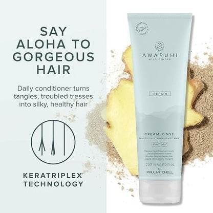 Awapuhi Wild Ginger Cream Rinse by Paul Mitchell – Detangling & Repairing Conditioner for Dry, Damaged & Color-Treated Hair (2.5 fl. oz.)