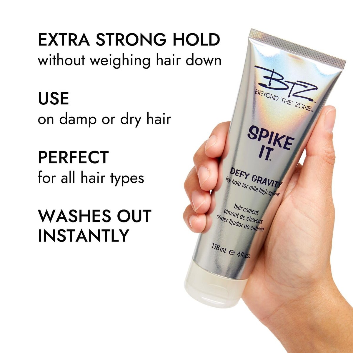 Beyond the Zone Spike It Hair Cement - Strong Hold Hair Gel for All Hair Types, 4 oz - görsel 9