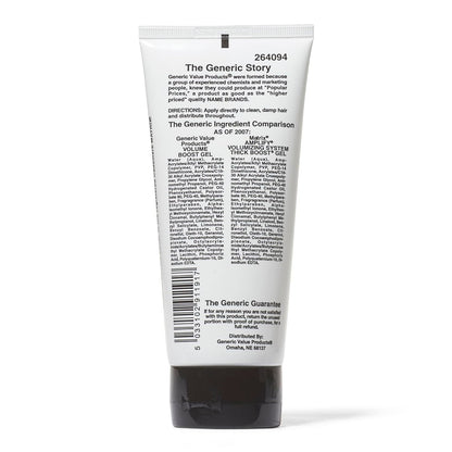 Volume Boost Gel - Workable Hold, Alcohol Free, No Flaking, Increases Body and Volume, 6 oz