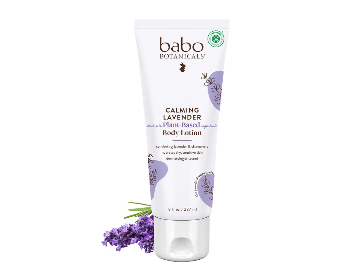 Babo Botanicals Calming Lavender Body Lotion – Relaxing Chamomile & Lavender, Vegan, for All Ages, Scented with Lavender Fragrance - görsel 1