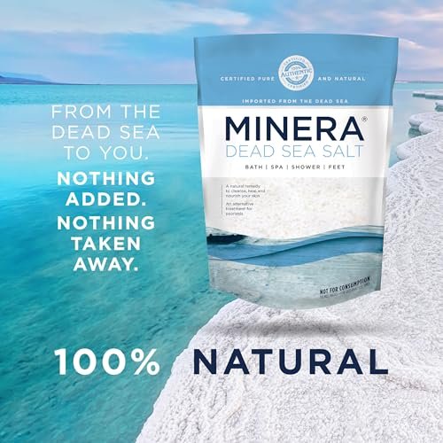 Minera Fine Grain Dead Sea Salt for Bath & Foot Soaks – 5 lbs, Fast-Dissolving, 100% Pure and Natural, Unscented, Skin-Softening Sea Salt Avelisse