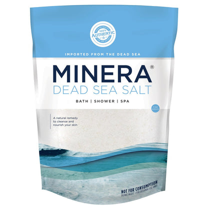 Minera Fine Grain Dead Sea Salt for Bath & Foot Soaks – 5 lbs, Fast-Dissolving, 100% Pure and Natural, Unscented, Skin-Softening Sea Salt Avelisse