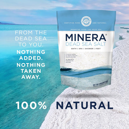 Minera Fine Grain Dead Sea Salt for Bath & Foot Soaks – 5 lbs, Fast-Dissolving, 100% Pure and Natural, Unscented, Skin-Softening Sea Salt Avelisse