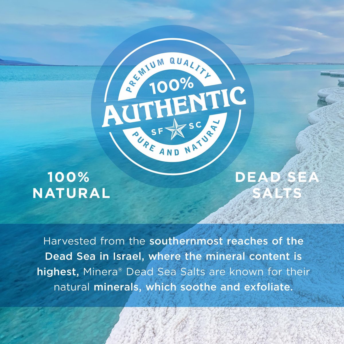 Minera Fine Grain Dead Sea Salt for Bath & Foot Soaks – 5 lbs, Fast-Dissolving, 100% Pure and Natural, Unscented, Skin-Softening Sea Salt Avelisse