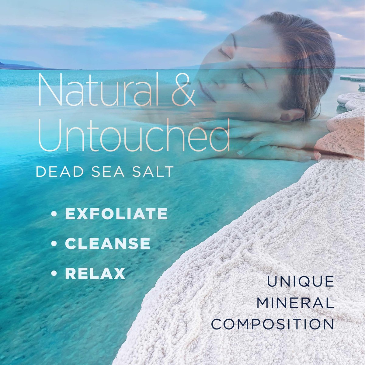 Minera Fine Grain Dead Sea Salt for Bath & Foot Soaks – 5 lbs, Fast-Dissolving, 100% Pure and Natural, Unscented, Skin-Softening Sea Salt Avelisse