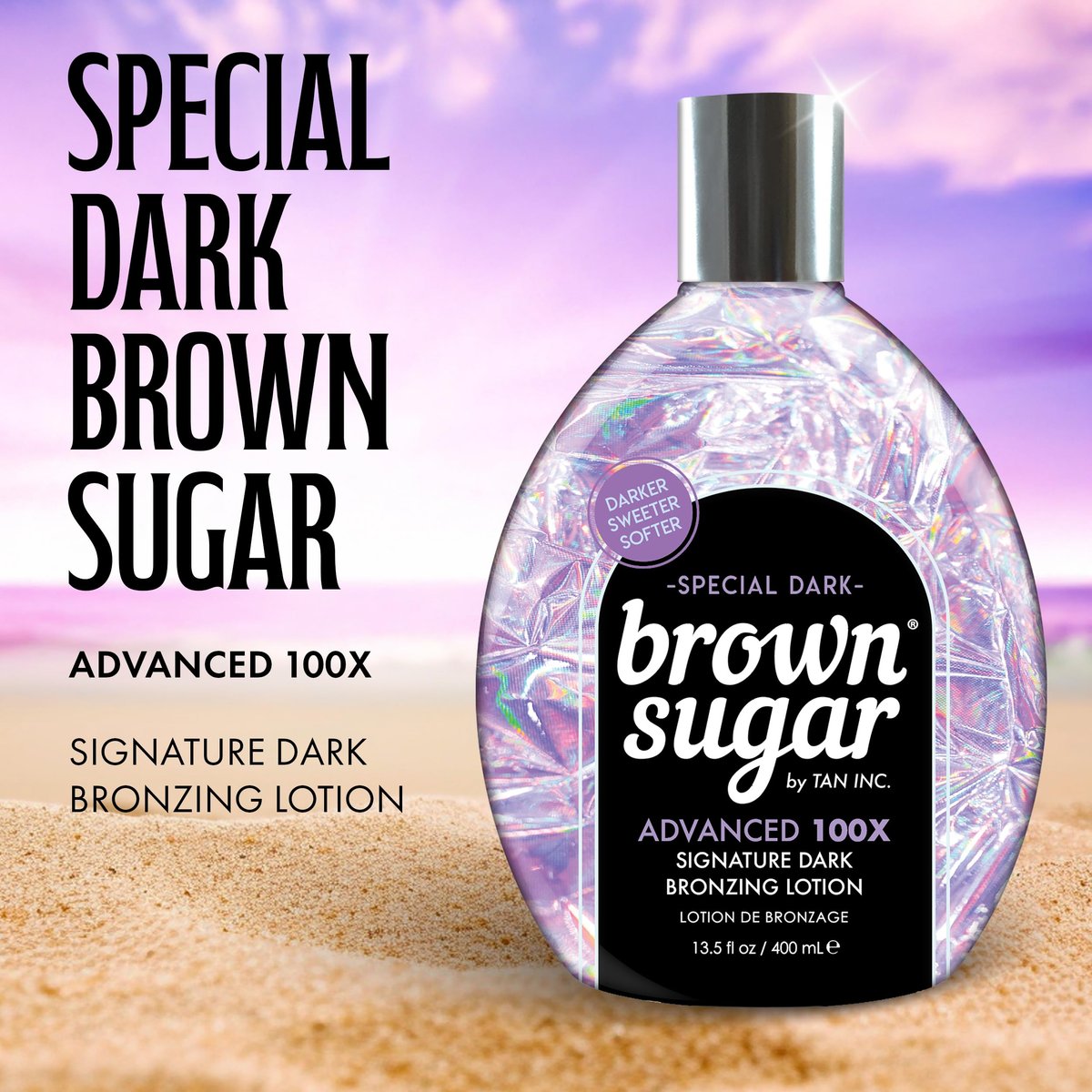 Brown Sugar Special Dark Tanning Lotion - Advanced 100X Double Dark Bronzing Blend with Sugar Cane Extract, Minerals, Acai Berry & Body Butters, 13.5 Fl Oz - görsel 5