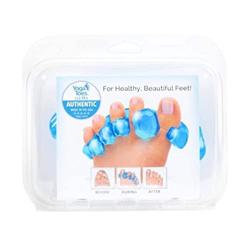 YogaToes GEMS Gel Toe Stretcher & Separator - Ice Blue - Small (Fits Women's 7+ / Men's 7+) - 1 Pair Avelisse