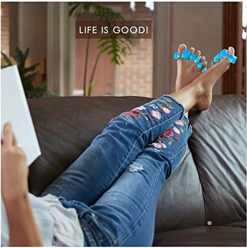 YogaToes GEMS Gel Toe Stretcher & Separator - Ice Blue - Small (Fits Women's 7+ / Men's 7+) - 1 Pair Avelisse