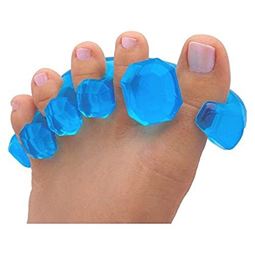 YogaToes GEMS Gel Toe Stretcher & Separator - Ice Blue - Small (Fits Women's 7+ / Men's 7+) - 1 Pair Avelisse
