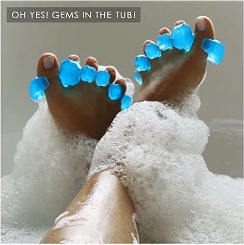 YogaToes GEMS Gel Toe Stretcher & Separator - Ice Blue - Small (Fits Women's 7+ / Men's 7+) - 1 Pair Avelisse
