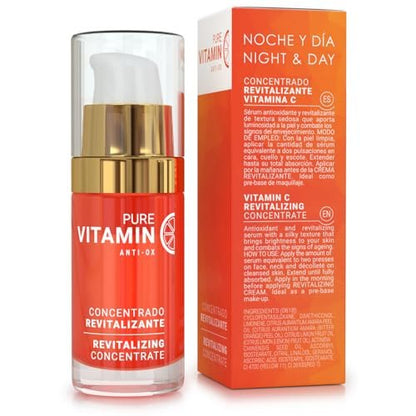 Noche Y Dia Vitamin C Serum for Mature Skin - Anti Aging Formula Hydrates, Moisturizes, Firms - Targets Sun Spots, Fine Lines, Wrinkles - Made in Spain - 1 fl oz Avelisse