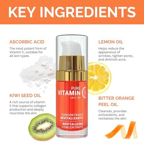 Noche Y Dia Vitamin C Serum for Mature Skin - Anti Aging Formula Hydrates, Moisturizes, Firms - Targets Sun Spots, Fine Lines, Wrinkles - Made in Spain - 1 fl oz Avelisse