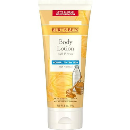 Burt’s Bees Body Lotion for Normal to Dry Skin, Milk & Honey, 6 oz