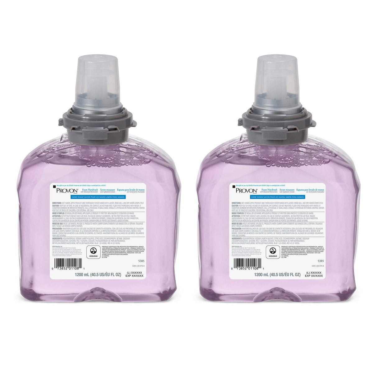 GOJO PROVON Foaming Handwash with Advanced Moisturizers, Cranberry Fragrance, 1200 mL Foam Hand Soap Refill for TFX Touch-Free Dispenser (Pack of 2) Avelisse