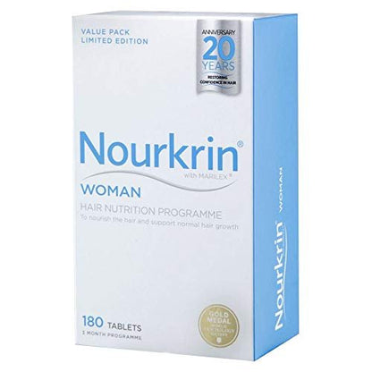Nourkrin Woman Hair Growth Supplement - 180 Tablets for Thicker, Fuller Hair Avelisse