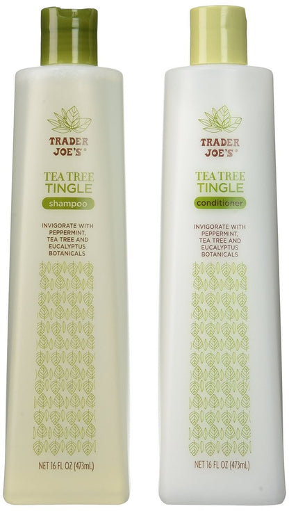 Trader Joe's Tea Tree Tingle Shampoo & Conditioner Set - 2 x 16 oz Bottles Avelisse