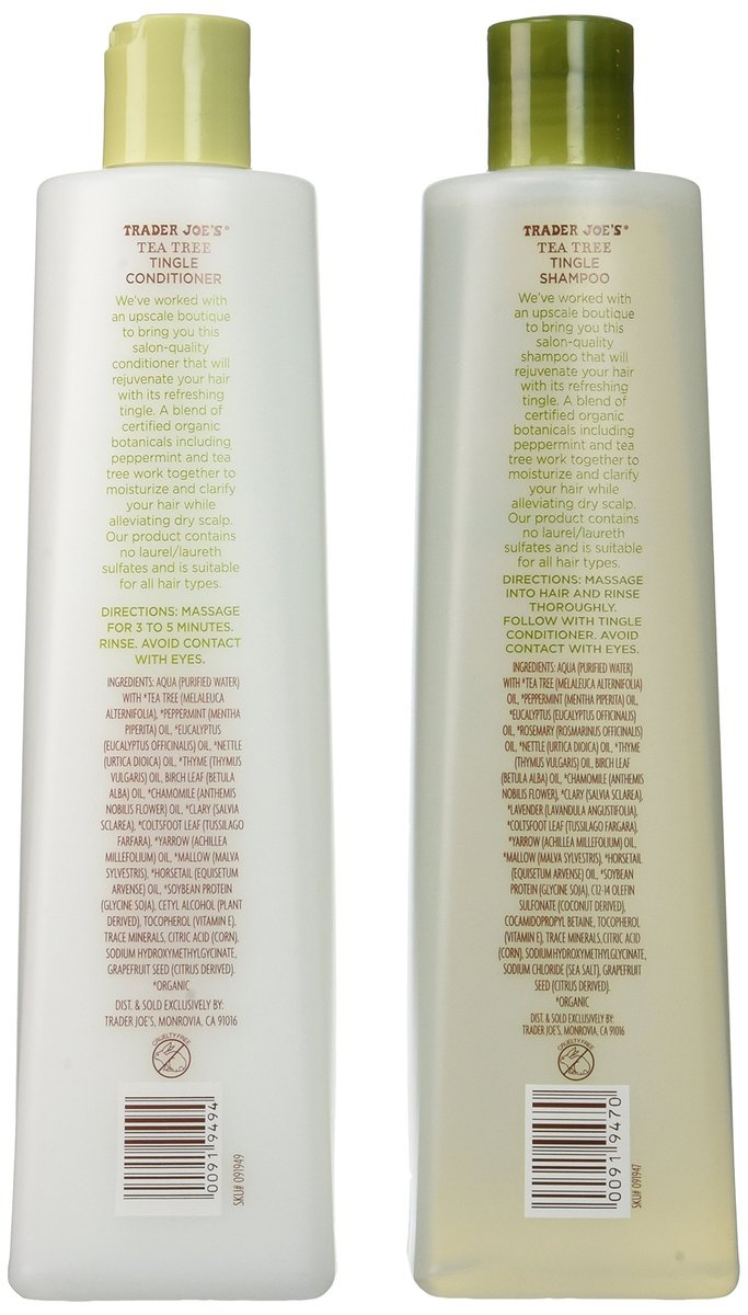 Trader Joe's Tea Tree Tingle Shampoo & Conditioner Set - 2 x 16 oz Bottles Avelisse