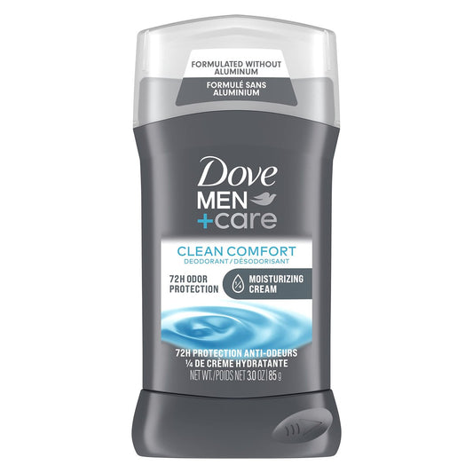 Dove Men+Care Aluminum-Free Deodorant Stick, Clean Comfort, 48-Hour Protection, with Vitamin E & Triple Action Moisturizer, 3 oz