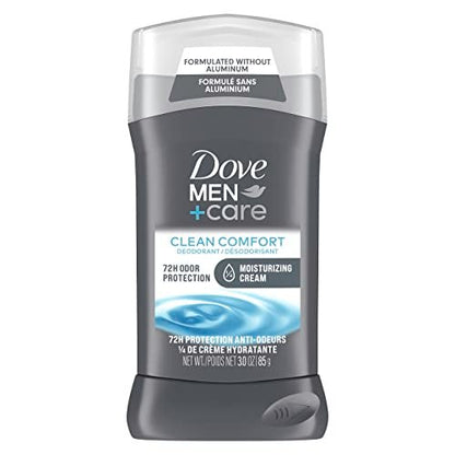Dove Men+Care Aluminum-Free Deodorant Stick, Clean Comfort, 48-Hour Protection, with Vitamin E & Triple Action Moisturizer, 3 oz