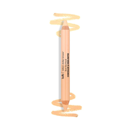 billion dollar brows Duo Brow Highlighter & Concealer Pencil – Universal Shade for Lifting and Highlighting Eyebrows Avelisse