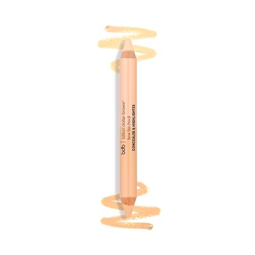 billion dollar brows Duo Brow Highlighter & Concealer Pencil – Universal Shade for Lifting and Highlighting Eyebrows Avelisse