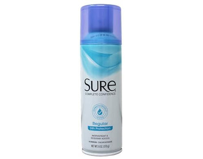 Sure AP Spray Deodorant Regular Scent, 6 oz – Long-Lasting Odor Protection for Men & Women Avelisse