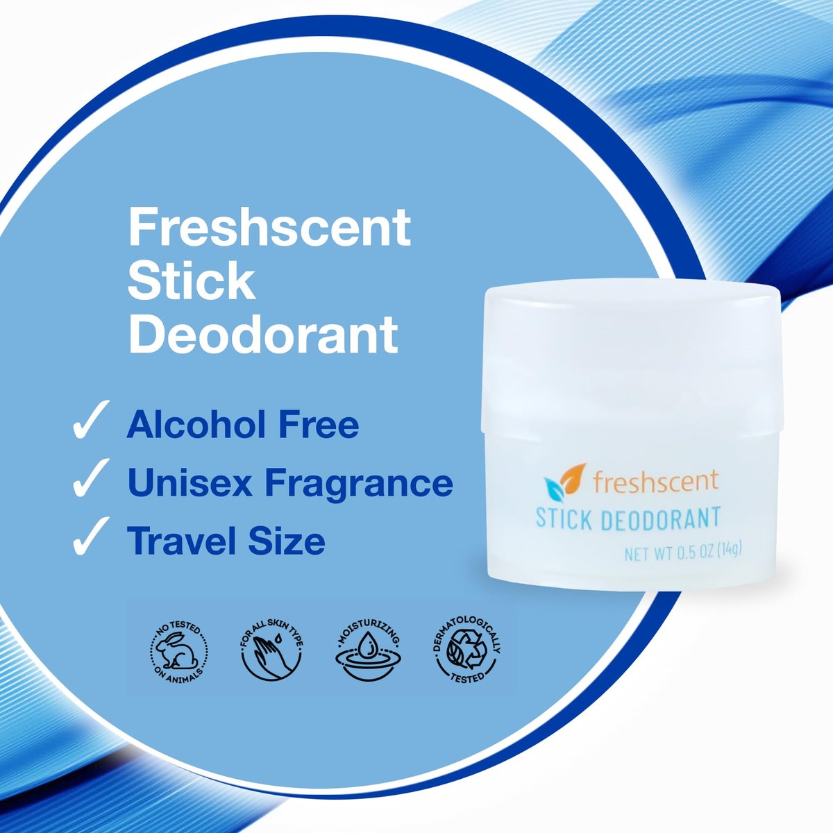 Freshscent Travel Size Stick Deodorant - 144 Pack, 0.5 oz, Alcohol Free, Light Fragrance, Bulk Packed for Donations Avelisse