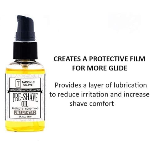Taconic Shave Premium Natural Pre-Shave Oil – Unscented – 2 oz – Protects Against Irritation and Razor Burn for All Razor Types Avelisse