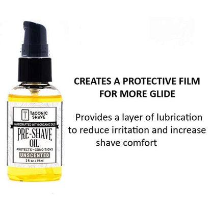 Taconic Shave Premium Natural Pre-Shave Oil – Unscented – 2 oz – Protects Against Irritation and Razor Burn for All Razor Types Avelisse