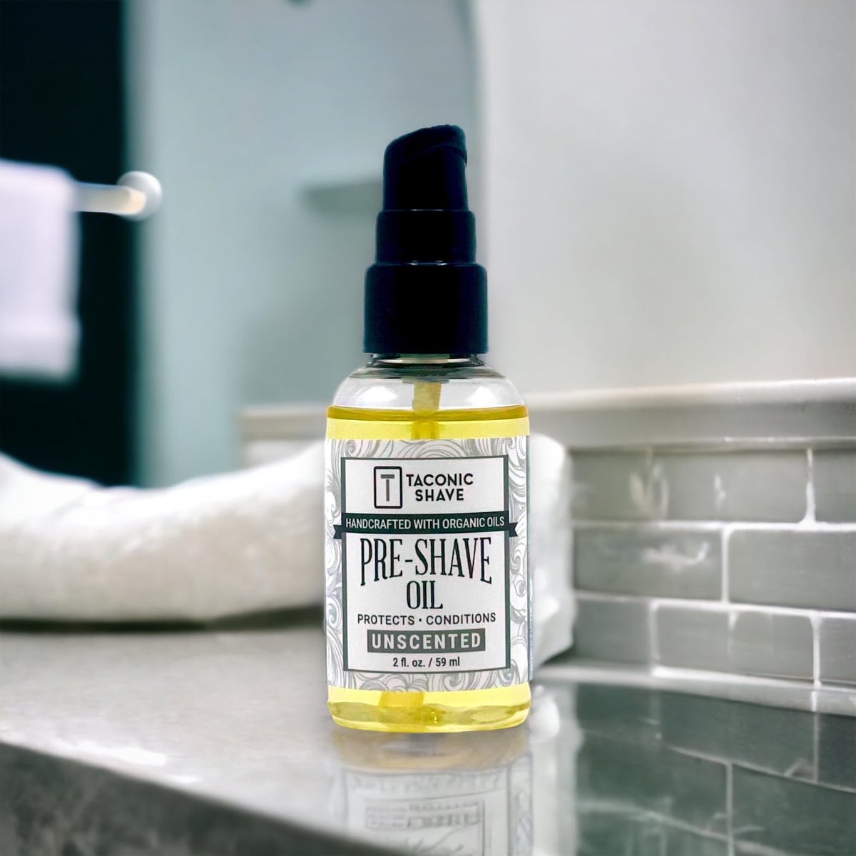 Taconic Shave Premium Natural Pre-Shave Oil – Unscented – 2 oz – Protects Against Irritation and Razor Burn for All Razor Types Avelisse