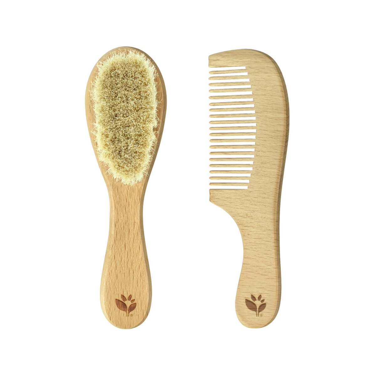 Green Sprouts Baby Brush & Comb Set – Natural Wood & Bristles for Gentle Hair Care - görsel 2