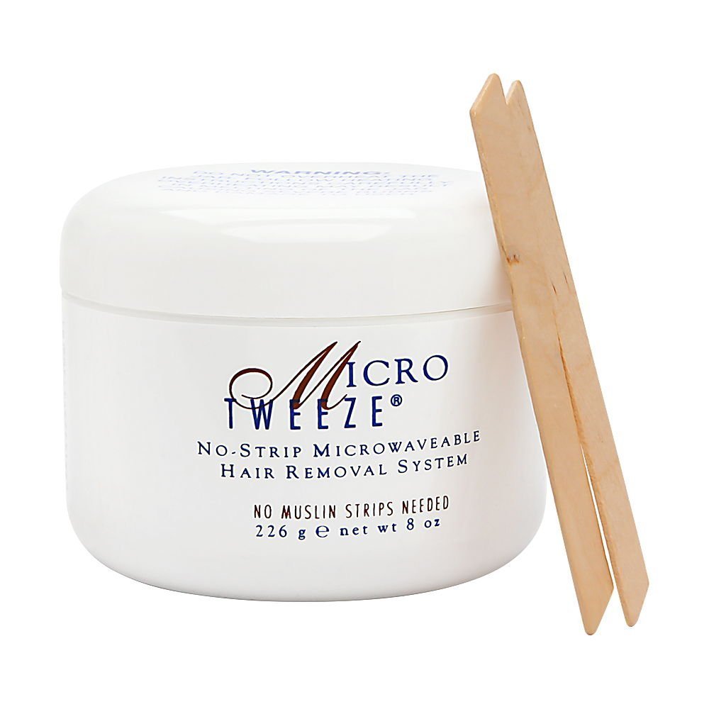 Micro Tweeze No-Strip Microwaveable Hair Removal Wax Kit - Stripless Waxing System for Face and Body, Smooth and Long-Lasting Results, Ideal for All Skin Types (8 oz) Avelisse