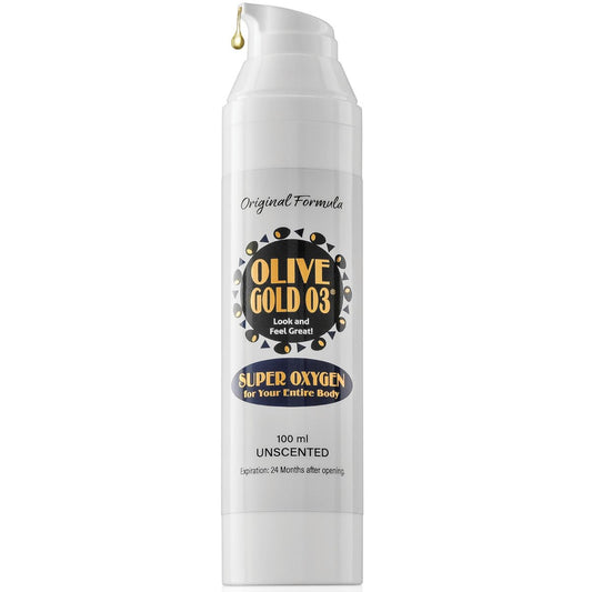 Olive Gold O3 Ozonated Olive Oil Moisturizer – Natural Face & Body Lotion for Deep Hydration & Anti-Aging Support (4 oz) Avelisse