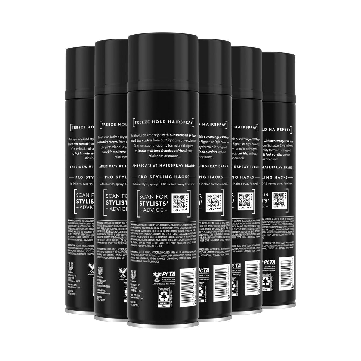 TRESemmé Freeze Hold Hairspray, 11 oz (Pack of 6) – 24-Hour Frizz Control & Humidity Resistance Avelisse