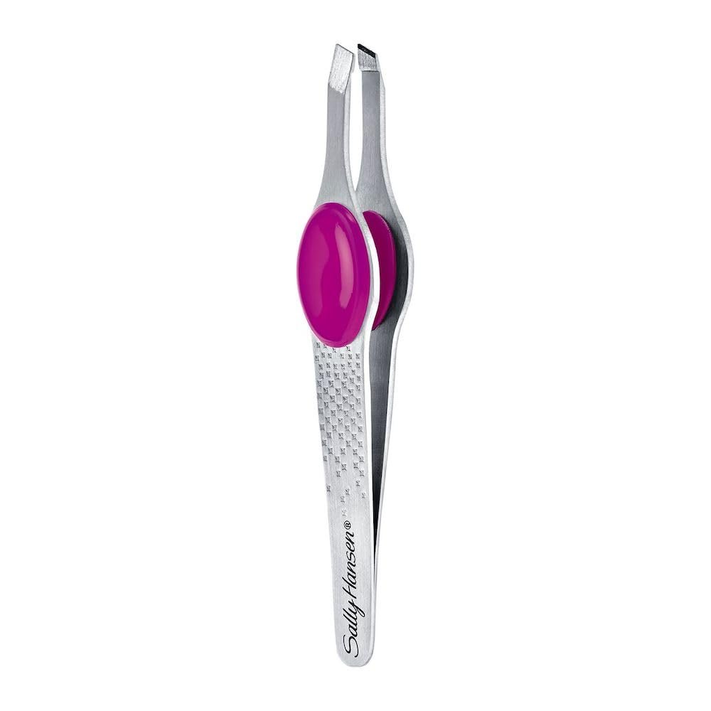 Sally Hansen Eazy Tweezy Comfort Grip Slant Tip Tweezers – Stainless Steel, Precision Eyebrow Tweezer - görsel 1