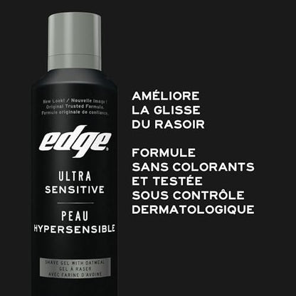 Edge Ultra Sensitive Skin Unscented Shaving Gel, 7 oz (198g) - Gentle, Fragrance-Free Shave