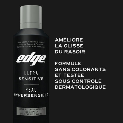 Edge Ultra Sensitive Skin Unscented Shaving Gel, 7 oz (198g) - Gentle, Fragrance-Free Shave