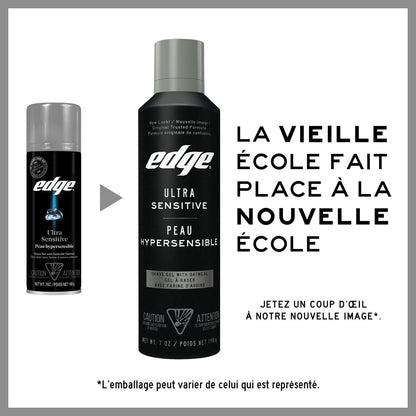 Edge Ultra Sensitive Skin Unscented Shaving Gel, 7 oz (198g) - Gentle, Fragrance-Free Shave