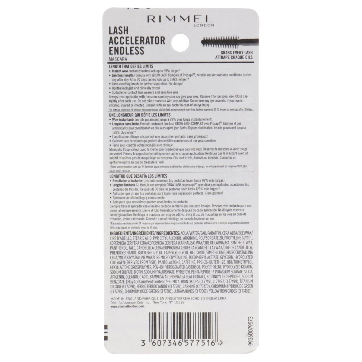 Rimmel Lash Accelerator Mascara - Extreme Black - 7g - görsel 3