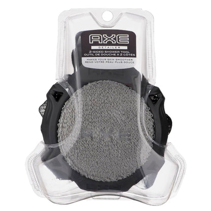 AXE 2-Sided Shower Scrubber Tool – Exfoliating Mesh & Smoothing Detailer for Men, Gray