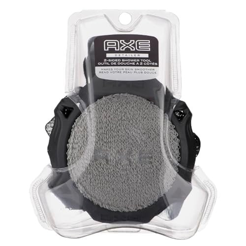 AXE 2-Sided Shower Scrubber Tool – Exfoliating Mesh & Smoothing Detailer for Men, Gray - görsel 2