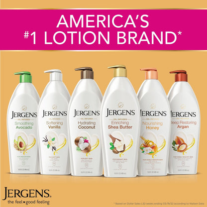Jergens Shea Butter Deep Conditioning Hand & Body Lotion – Radiant Skin Moisturizer, 26.5 Oz