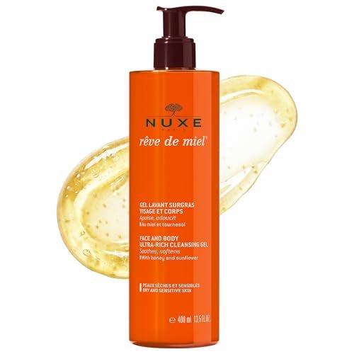 Nuxe Rêve de Miel Ultra-Rich Body Wash for Dry & Sensitive Skin | Honey & Glycerin Shower Gel, 13.5 Fl Oz Avelisse