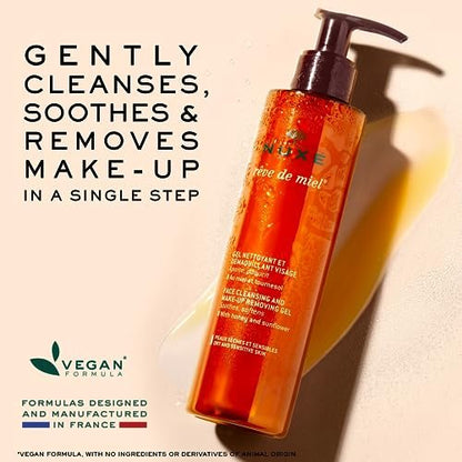 NUXE Rêve de Miel Face Cleanser and Makeup Removing Gel for Dry and Sensitive Skin with Honey and Sunflower, 6.7 Fl Oz Avelisse