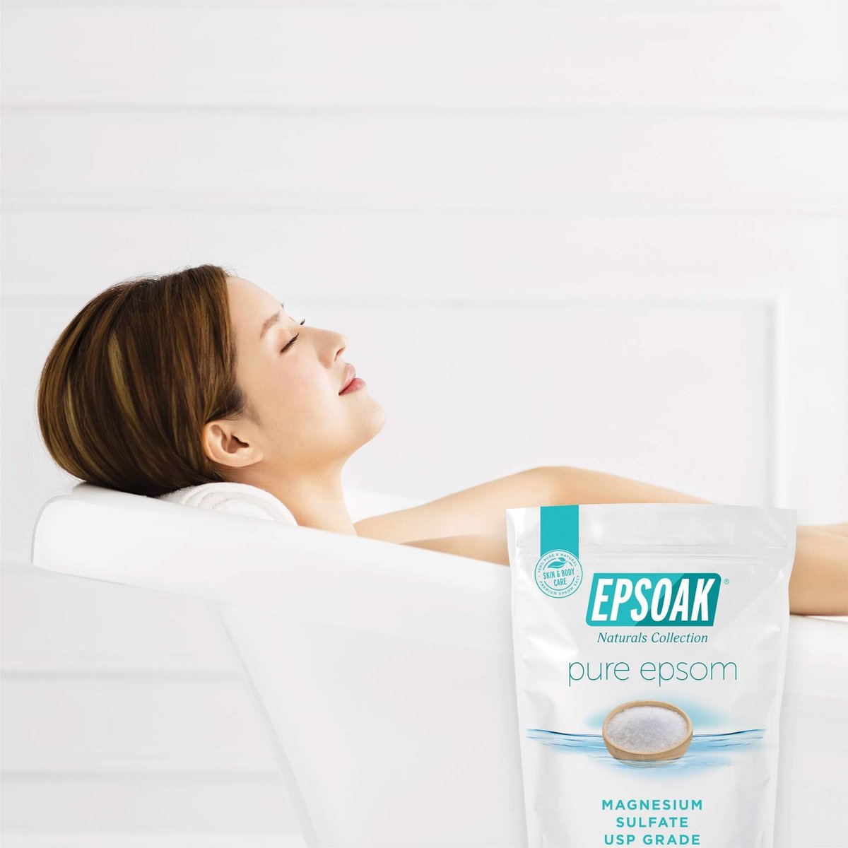 Epsoak Epsom Salt 5 lb. Magnesium Sulfate USP – Unscented, Resealable Bag, Made in USA, Cruelty-Free - görsel 7