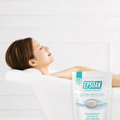 Epsoak Epsom Salt 5 lb. Magnesium Sulfate USP – Unscented, Resealable Bag, Made in USA, Cruelty-Free