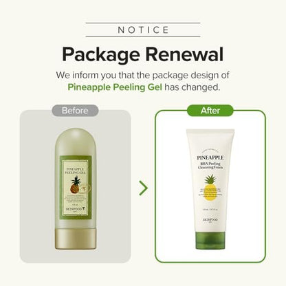 SKINFOOD Pineapple Peeling Gel – AHA Exfoliating Gel for Clear, Smooth Skin (3.38 fl oz)